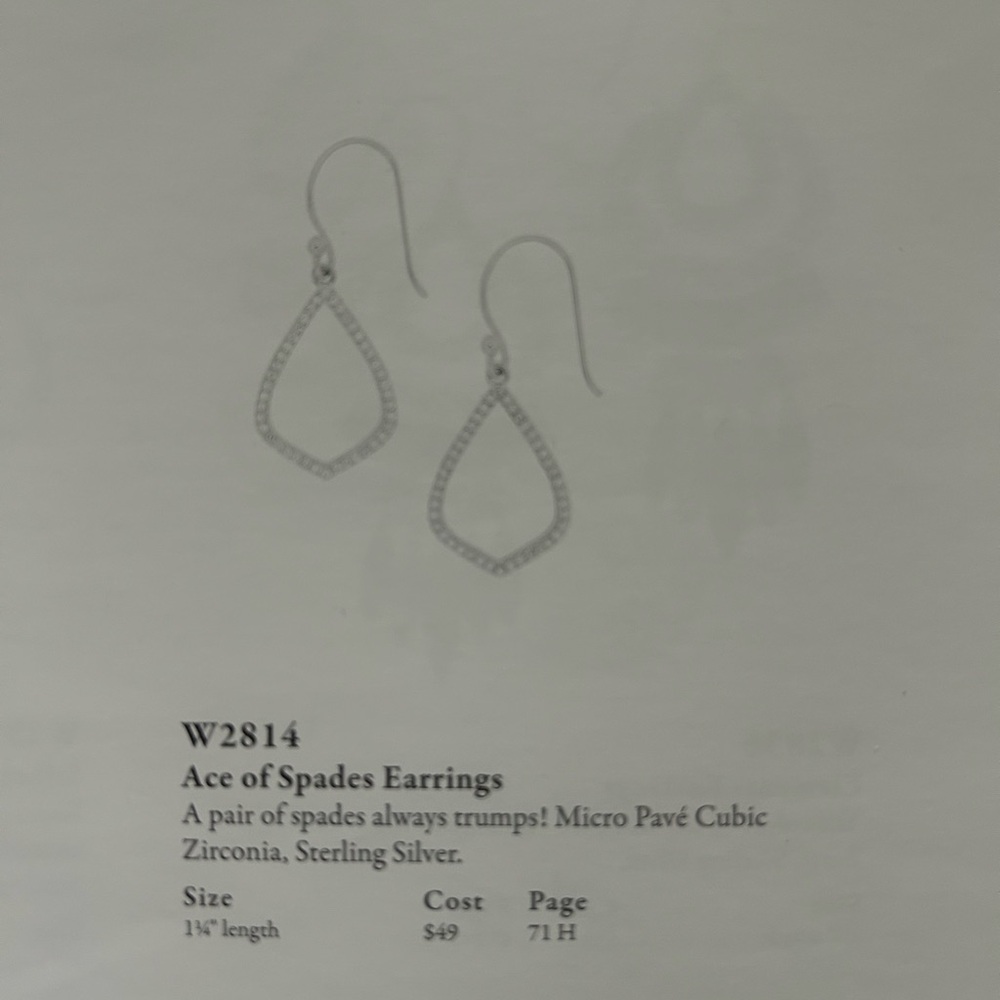 Silpada Ace of Spades Silver Earrings